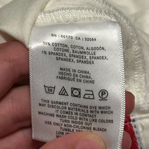 Anthropologie Pilcro White Denim Skirt w/ Red Striped Button Fly Size 0 NWT $98 - Picture 7 of 10